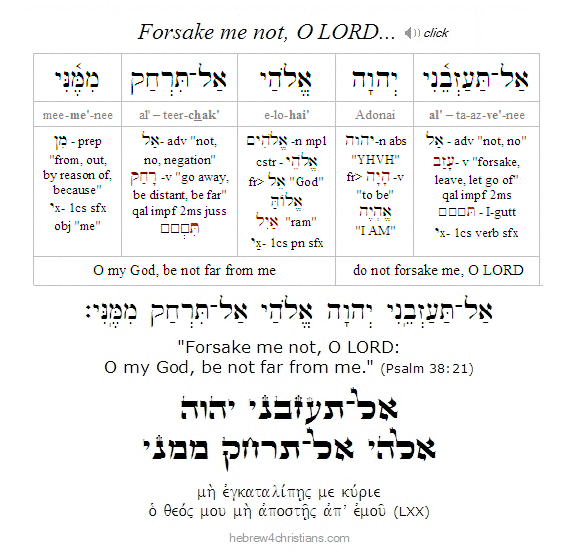 Psalm 38:21 Hebrew Lesson