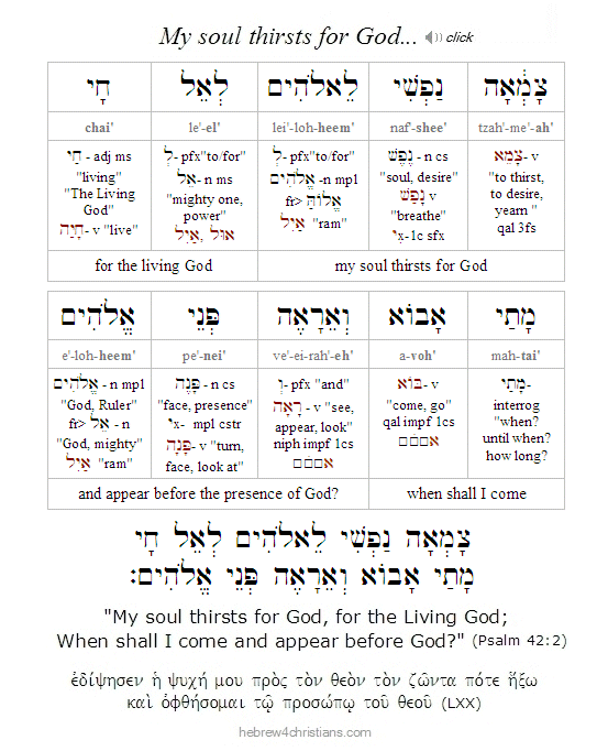 Psalm 42:2 Hebrew lesson 