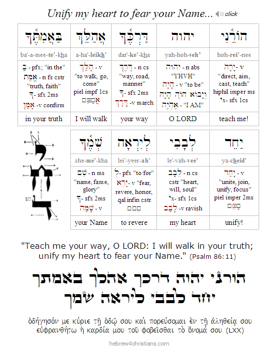 Psalm 86:11 Hebrew lesson