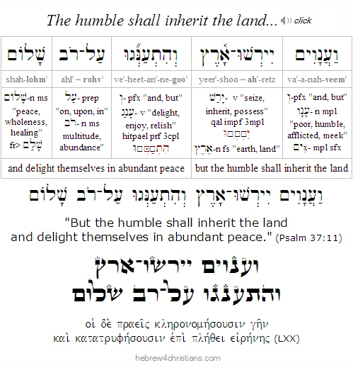 Psalm 37:11 Hebrew Lesson